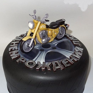 Торт жёлтый мотоцикл купить - самара.сладкоежкин.рф
